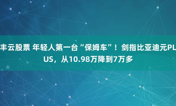 丰云股票 年轻人第一台“保姆车”！剑指比亚迪元PLUS，从10.98万降到7万多