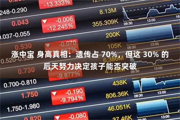 涨中宝 身高真相：遗传占 70%，但这 30% 的后天努力决定孩子能否突破
